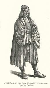 Autorretrato del artista renacentista italiano Luca Signorelli de Luca Signorelli