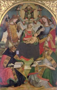 La Trinidad, Madonna y el Niño, ángeles y santos, c.1505-08 de Luca Signorelli