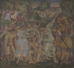 El triunfo de la castidad: El amor desarmado y atado Frescos del Palazzo del Magnifico, Siena, 1509 de Luca Signorelli