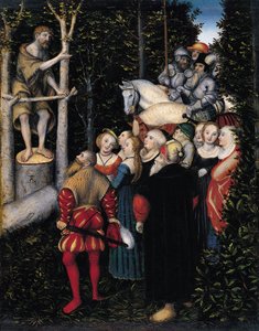 El sermón de San Juan Bautista de Lucas Cranach the Elder