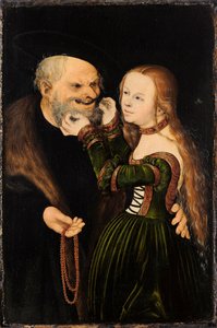 La pareja desigual (Viejo enamorado) de Lucas Cranach the Elder