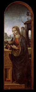 "La Virgen de la Anunciación" Pintura de Luca Baudo (1460/70-1509/10) San Petersburgo, Museo del Hermitage de Lucas Baudo