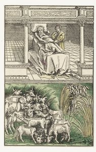 José explica los sueños del Faraón de Lucas Cranach