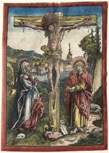 Christ on the Cross between the Virgin and Saint John de Lucas Cranach