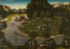 Una cacería de ciervos con el elector Federico el Sabio de Lucas Cranach the Elder