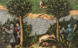Caza del ciervo con el elector Federico el Sabio
 detalle de Lucas Cranach the Elder