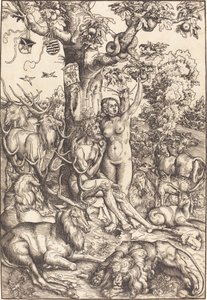 Adán y Eva en el Paraíso de Lucas Cranach the Elder