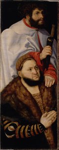 Retablo de la Virgen, o también llamado Retablo de los Príncipes [ala izquierda]. de Lucas Cranach the Elder