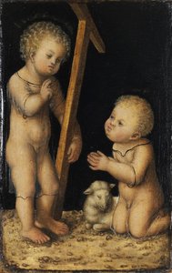 Cristo y Juan el Bautista como niños de Lucas Cranach the Elder