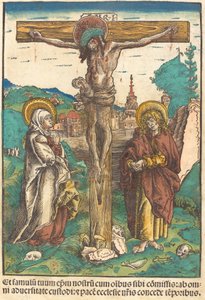 Cristo en la cruz entre la Virgen y San Juan de Lucas Cranach the Elder