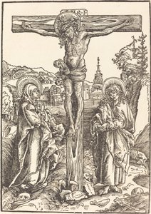 Cristo en la Cruz Entre la Virgen y San Juan