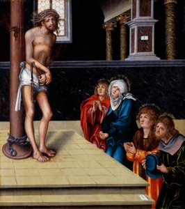 Alemán: Christus als Schmerzensmann an der Geißelsäule Cristo como hombre de dolores de Lucas Cranach the Elder