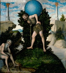 Alemán: Herkules und Atlas Hercules and Atlas de Lucas Cranach the Elder
