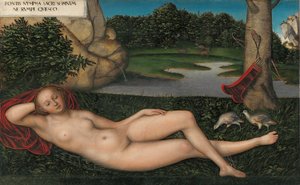 Alemán:  Quellnymphe La ninfa en la fuente de Lucas Cranach the Elder