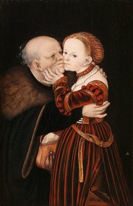 Alemán: Ungleiches Paar / Der alte Narr Ill-Matched Lovers / The old fool de Lucas Cranach the Elder