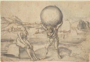 Hércules aliviando a Atlas del globo