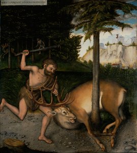 Hércules capturando a la Cierva de Cerinia De Los Trabajos de Hércules de Lucas Cranach the Elder