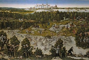 Caza en honor del emperador Fernando I en el castillo de Torgau