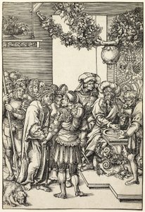 Pilatos lavándose las manos, de La Pasión de Lucas Cranach the Elder