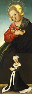 Santa Ana con la duquesa Bárbara de Sajonia como donante, ca. 1514 de Lucas Cranach the Elder