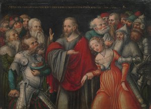 Cristo y la adúltera, ca. 1545-50 de Lucas Cranach the Younger
