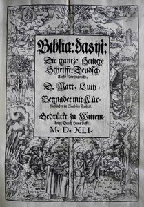 Diseño de portada Biblia de Martin Luther, 1541 de Lucas Cranach the Younger