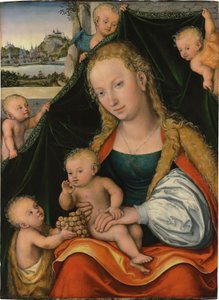 Alemán: Madonna und Kind mit dem Johannesknaben und Engeln La Virgen y el Niño con el Niño San Juan Bautista y los ángeles de Lucas Cranach the Younger