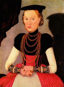 Alemán: Weibliches Bildnis / Bildnis einer Frau (eine geborene Hoffmann aus Leipzig) Retrato de mujer / Portrait of a Woman (a Hoffmann by birth from Leipzig) de Lucas Cranach the Younger