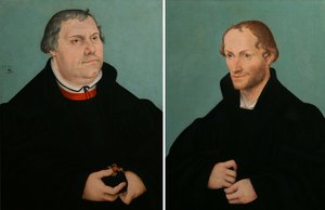 Retrato de Martín Lutero amp; Retrato de Philippe Melanchthon de Lucas Cranach the Younger