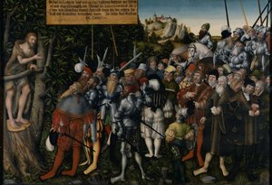 El sermón de Juan el Bautista, 1549 de Lucas Cranach the Younger