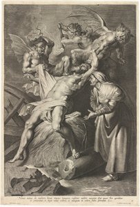 Job atormentado por demonios y abusado por su esposa de Lucas Emil Vorsterman after Sir Peter Paul Rubens