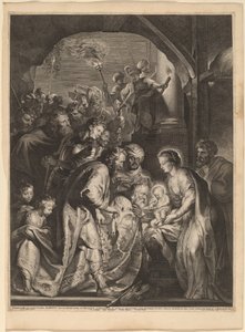 La Adoración de los Magos de Lucas Emil Vorsterman, after Sir Peter Paul Rubens