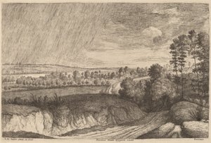 Paisaje lluvioso de Lucas Emil Vosterman, after Lodewijk de Vadder