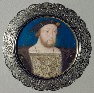 Enrique VIII, Rey de Inglaterra Miniatura sobre pergamino, ...
