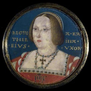 Retrato de la Reina Catalina de Aragón 1485-1536, c. 1525 de Lucas Horenbout or Hornebault