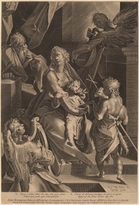 La Sagrada Familia y dos ángeles de Lucas Kilian, after Bartholomaeus Spranger