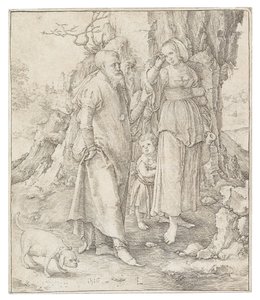 La repudiación de Agar, 1516 de Lucas Leyden van