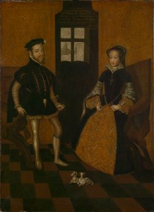 María I de Inglaterra y Felipe II de España (óleo sobre lienzo) de Lucas de (after) Heere
