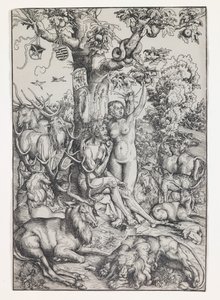 Adán y Eva en el Paraíso de Lucas the Elder Cranach