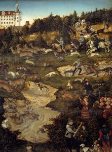 Caza en honor de Carlos V en el Castillo de Torgau (Alemania) (detalle). Pintura de Lucas Cranach (1472-1553) de Lucas the Elder Cranach