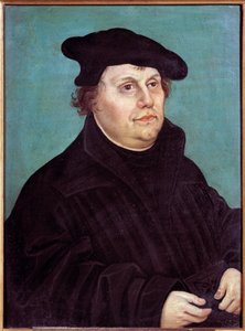 Retrato de Martín Lutero, reformador religioso alemán de Lucas the Elder Cranach