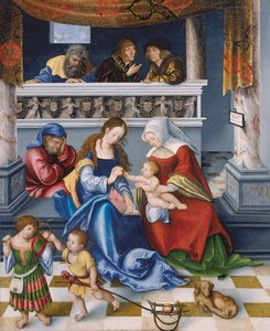 El Sagrado Parentesco (llamado Retablo de Torgau ) panel central de Lucas the Elder Cranach