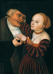 El viejo y la joven (Der Alte und das Madchen), c.1530 de Lucas the Elder Cranach