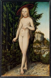 Venus debout dans un paysage - Venus, de pie en un paisaje ... de Lucas the Elder Cranach