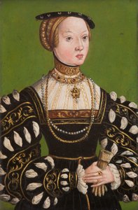 Isabel de Austria (1526-1545), c.1551 (óleo sobre cobre) de Lucas the Younger (school of) Cranach