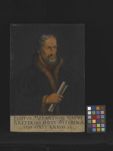Retrato de Philipp Melanchthon (óleo sobre madera) de Lucas the Younger Cranach