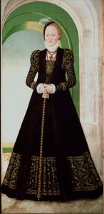 Retrato de Ana de Dinamarca (1532-1585) esposa del príncipe elector Augusto de Sajonia (1526-1586) de Lucas the Younger Cranach