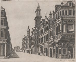 Vista en perspectiva de una calle de Lucas van Doetechum and Johannes