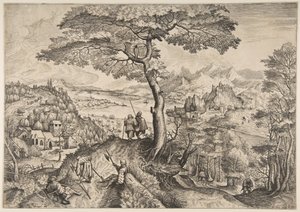 Soldados en descanso Milites Requiescentes de Los Grandes Paisajes, ca. 1555-56 de Lucas van Doetecum