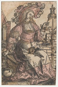 mujer girando de Lucas van Leyden (attributed to)